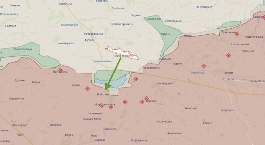 ЗСУ мають тактичний успіх на напрямку Мала Токмачка - Роботине