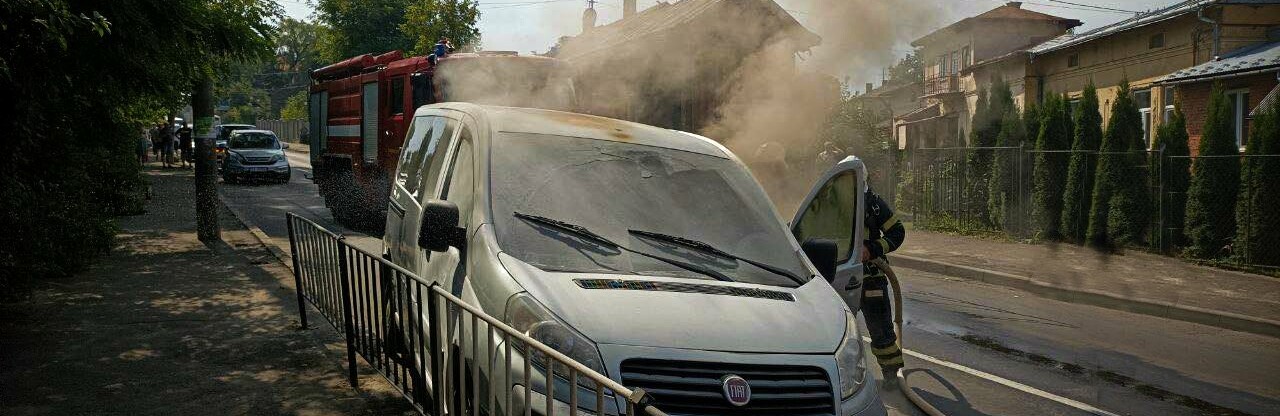 У Дрогобичі під час руху загорілась автівка