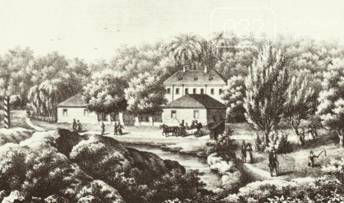 Літографія К.Ауера із зображення пивного саду на Погулянці, 1840, фото з сайту photo-lviv.in.ua Літографія К.Ауера із зображення пивного саду на Погулянці, 1840, фото з сайту photo-lviv.in.ua