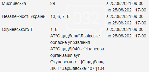 Графік відключень електроенергії у Львові на середу 25 серпня, — АДРЕСИ, фото-8