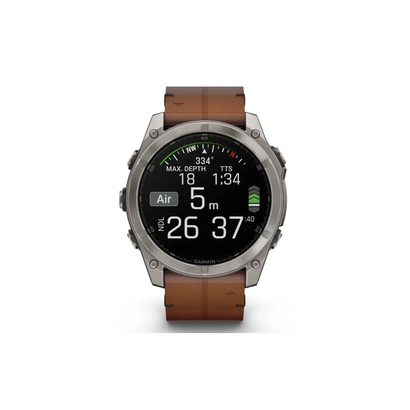 Garmin Fenix 8 51mm AMOLED Sapphire Carbon grey DLC w. Chestnut Leather Band (010-02905-40) - Зображення 8