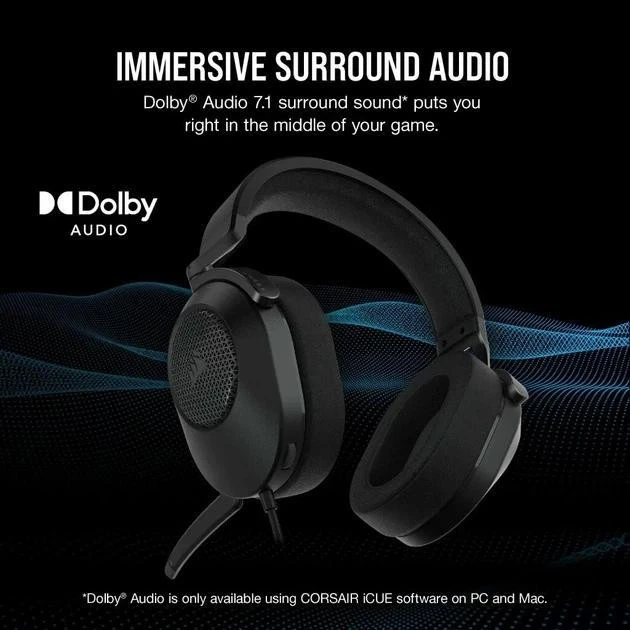 Наушники с микрофоном Corsair HS65 Surround Carbon (CA-9011270) - Зображення 5