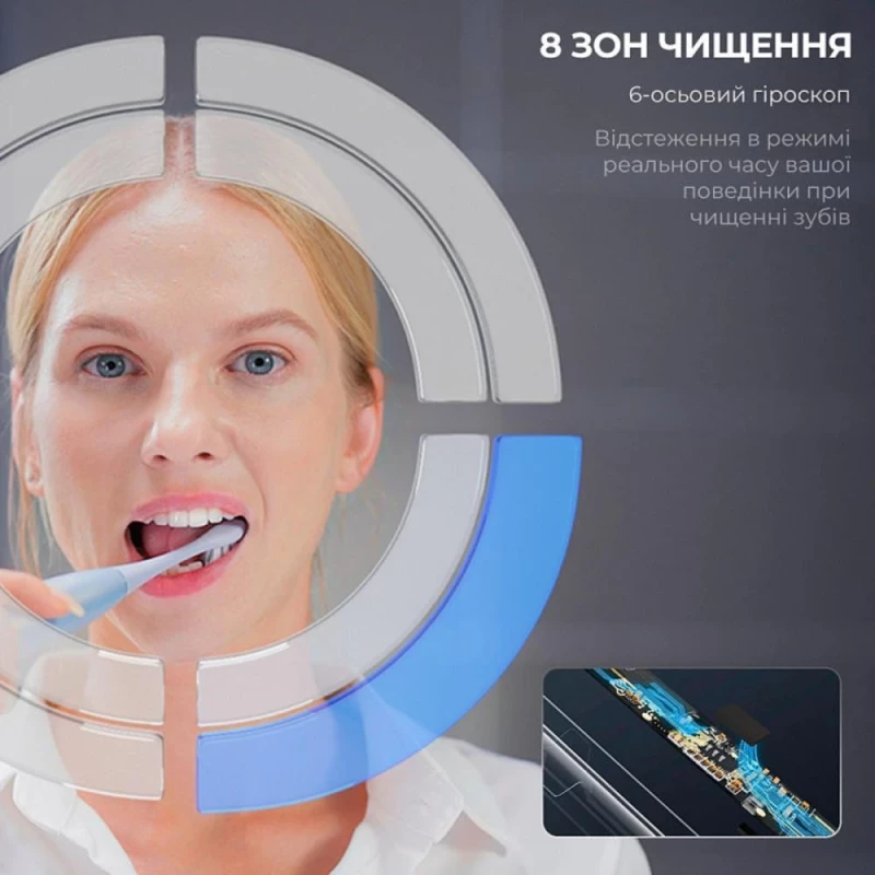 Электрическая зубная щетка Oclean X Plus Pro Digital Silver (6970810556179) - Зображення 2