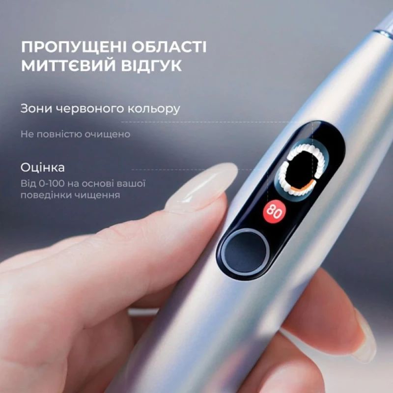 Электрическая зубная щетка Oclean X Plus Pro Digital Silver (6970810556179) - Зображення 3