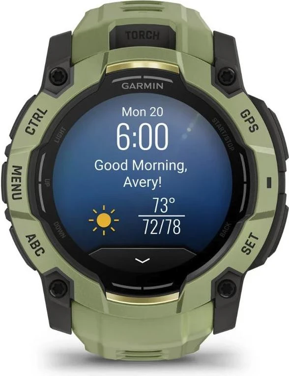 Смарт-часы Garmin Instinct 3 50mm AMOLED Green with Fern Green Band (010-03020-02) - Зображення 3