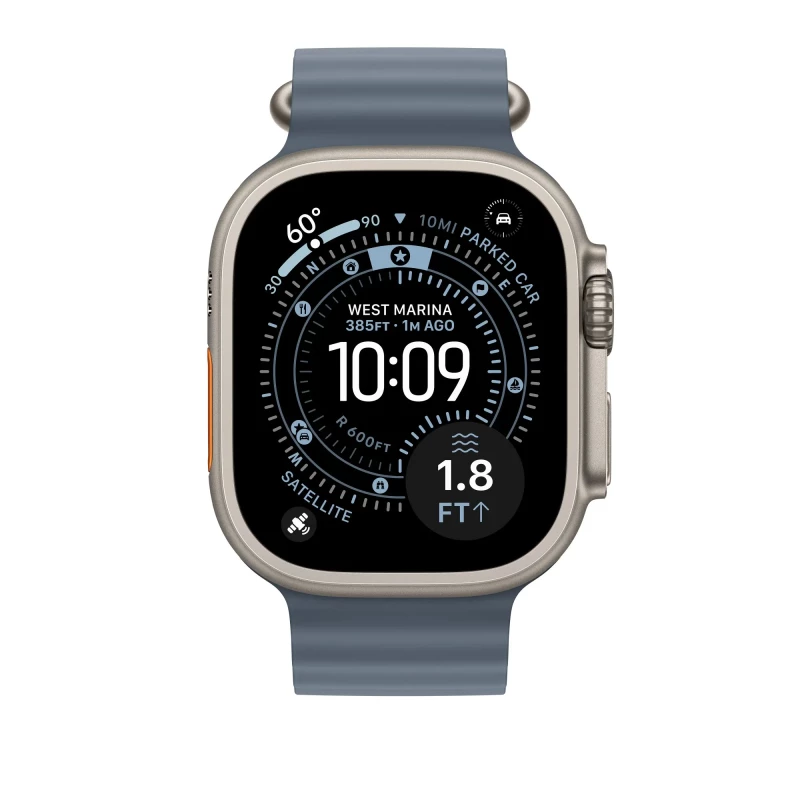 Apple Anchor Blue Ocean Band - Natural Titanium Finish для Apple Watch 44/45/46/49mm (MGCC4) - Зображення 1