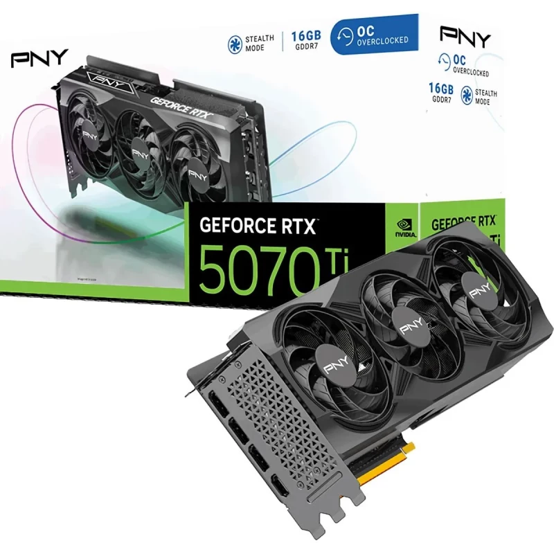 PNY GeForce RTX 5070 Ti 16GB Overclocked Triple Fan (VCG5070T16TFXPB1-O) (EU)