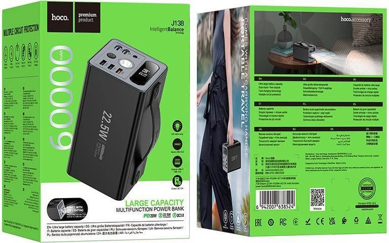 Hoco Distant J138 60000mAh 22.5W Black - Зображення 5