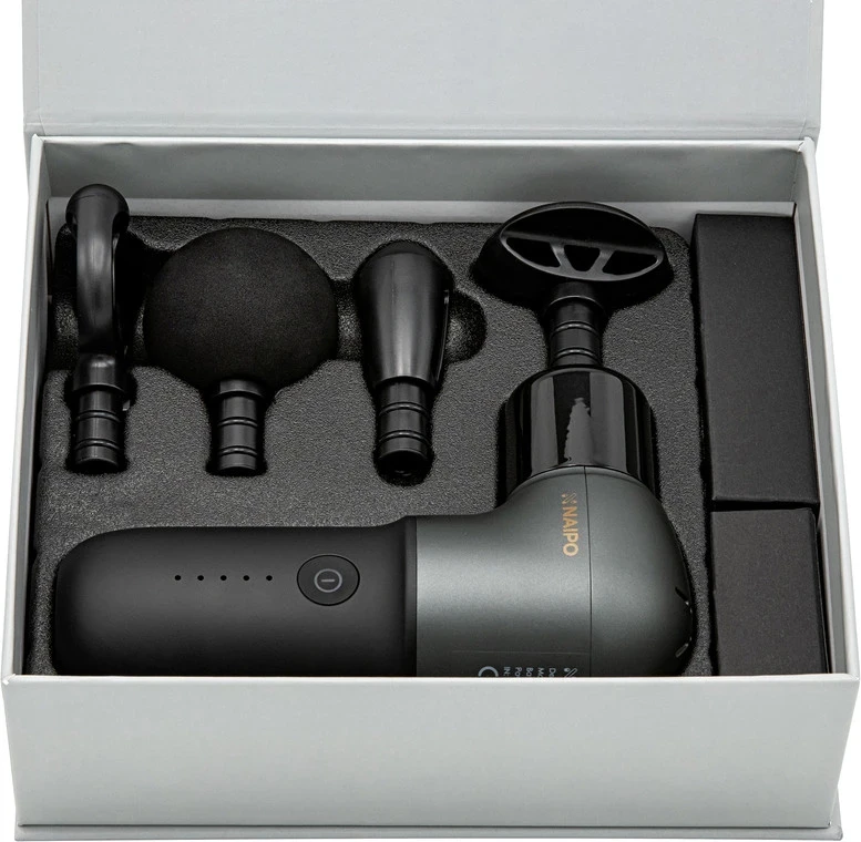 Перкуссионный массажер Naipo Mini Massage Gun (4 насадки) Black (MGPC-002) - Зображення 3