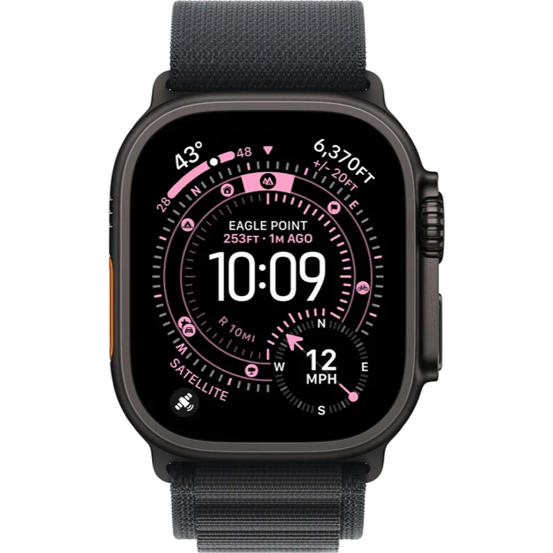 Apple Watch Ultra 3 GPS + Cellular 49mm Black Tit. Case w. Black Alpine Loop - Large (MF0X4) - Зображення 1