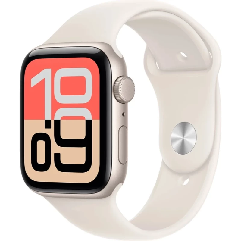 Apple Watch SE 3 GPS 44mm Starlight Alu. Case w. Starlight S. Band - M/L (MEHJ4)