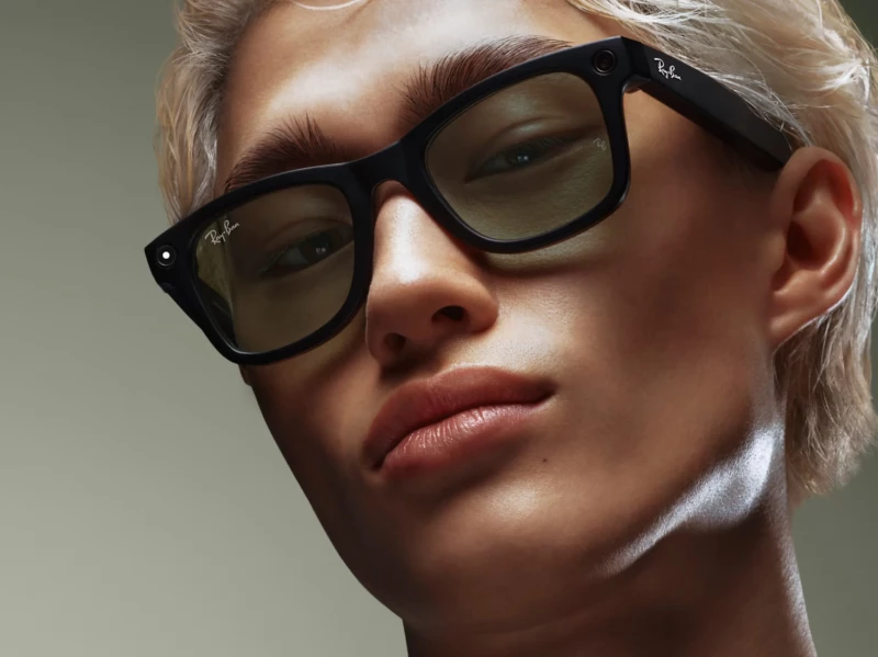 Смарт-очки Ray-Ban Meta Wayfarer Large Matte Black/Clear to Graphite Green Transitions (RW4008 601S1M 53-22) - Зображення 7