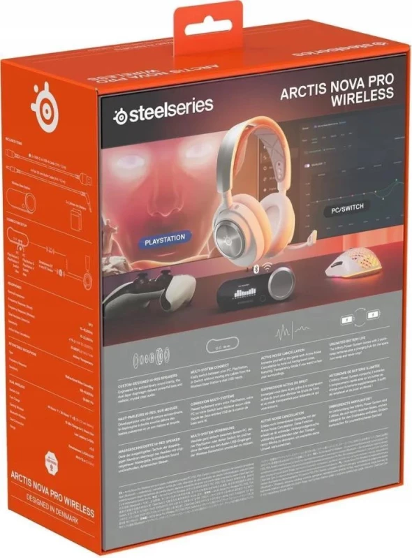 Наушники с микрофоном SteelSeries Arctis Nova Pro Wireless White (61524) - Зображення 4