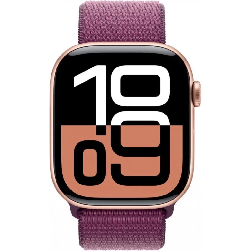 Apple Watch Series 10 GPS 46mm Rose Gold Aluminum Case w. Plum Sport Loop (MWWV3) - Зображення 1