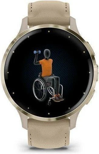 Смарт-часы Garmin Venu 3S Soft Gold S. Steel Bezel w. French Gray Case and Leather Band (010-02785-55) - Зображення 4