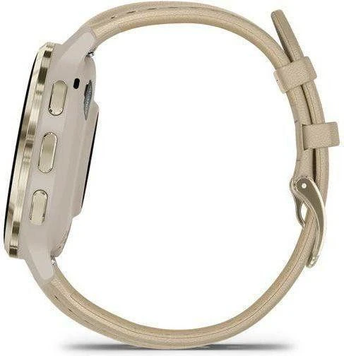 Смарт-часы Garmin Venu 3S Soft Gold S. Steel Bezel w. French Gray Case and Leather Band (010-02785-55) - Зображення 5