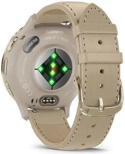 Смарт-часы Garmin Venu 3S Soft Gold S. Steel Bezel w. French Gray Case and Leather Band (010-02785-55) - Зображення 7