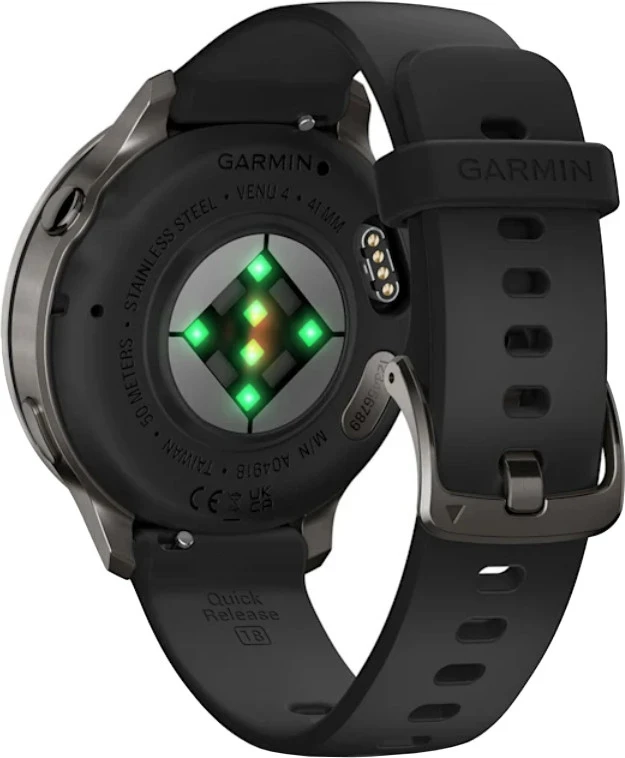 Смарт-часы Garmin Venu 4 41 mm Slate with Black Silicone Band (010-03013-02/42) - Зображення 1
