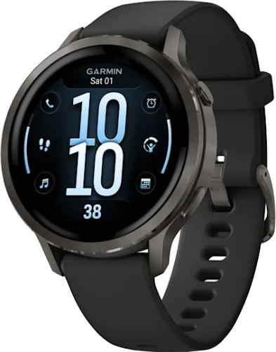 Смарт-часы Garmin Venu 4 41 mm Slate with Black Silicone Band (010-03013-02/42)