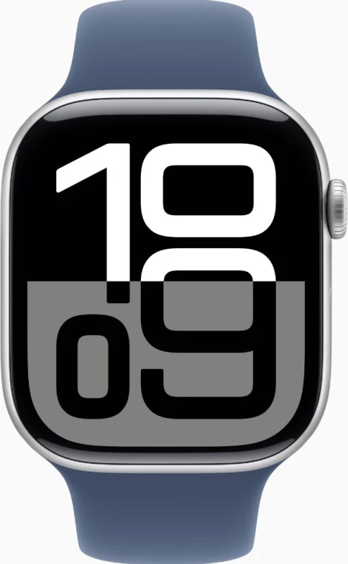 Apple Watch Series 10 GPS 46mm Silver Alu. Case w. Denim Sport Band - S/M (MWWL3) - Зображення 1
