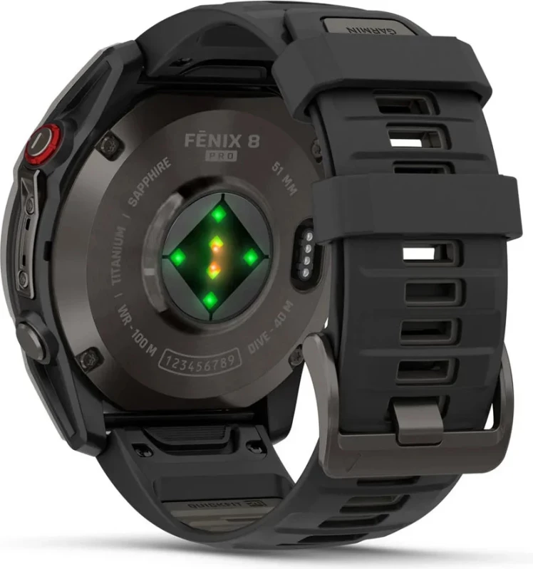 Garmin Fenix 8 Pro 51 mm AMOLED Carbon Gray DLC Titanium with Black/Pebble Gray (010-03199-00/01) - Зображення 2