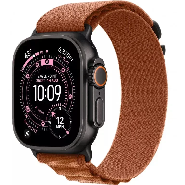 Ремешок Apple Terra Cotta Alpine Loop - Black Titanium Finish for Watch 44/45/46/49mm Medium (MG9E4) - Зображення 1