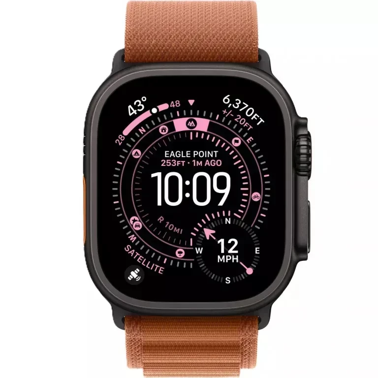Ремешок Apple Terra Cotta Alpine Loop - Black Titanium Finish for Watch 44/45/46/49mm Medium (MG9E4) - Зображення 2