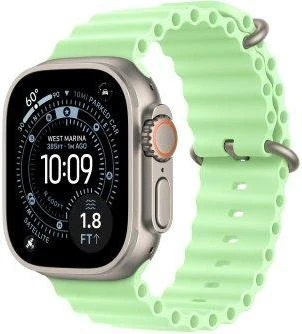 ремешок Apple Neon Green Ocean Band Natural Titanium Finish для Watch 44/45/46/49mm (MGCF4) - Зображення 1