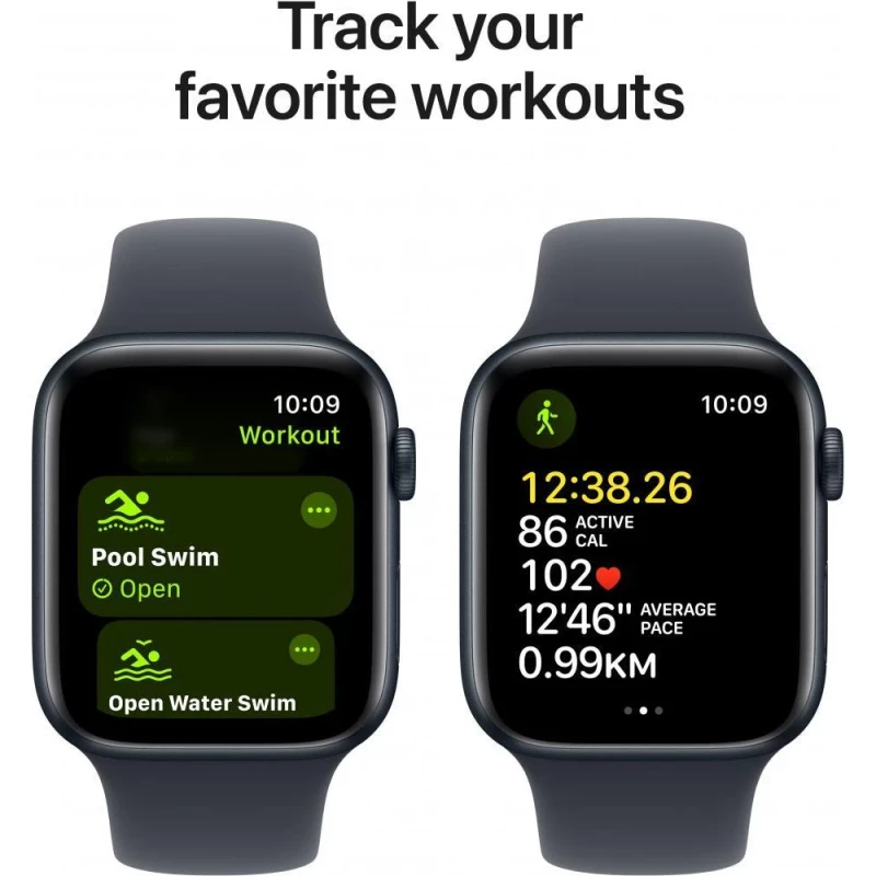 Apple Watch SE 2 GPS 44mm Midnight Aluminium Case w. Midnight Sport Band - M/L (MXEK3) - Зображення 5