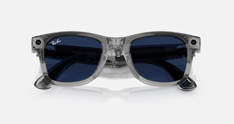Ray-Ban Meta Wayfarer Gen 2 Standard Shiny Transparent Grey Frame/Clear Sapphire Lenses (RW4012 6840MF 53-22) - Зображення 6