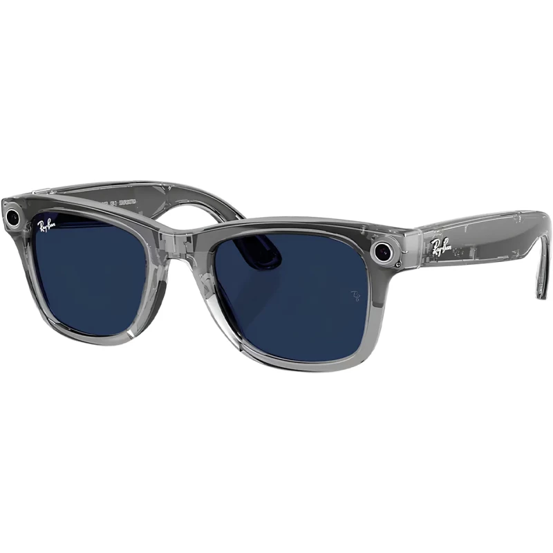 Ray-Ban Meta Wayfarer Gen 2 Standard Shiny Transparent Grey Frame/Clear Sapphire Lenses (RW4012 6840MF 53-22)