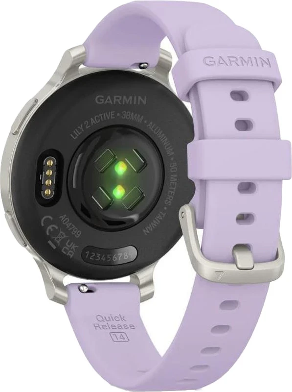 Смарт-часы Garmin Lily 2 Active Silver with Purple Jasmine Silicone Band (010-02891-01/51) - Зображення 2