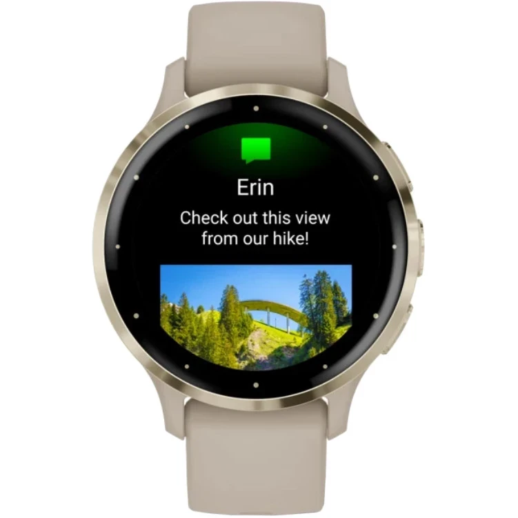 Garmin Venu 3S Soft Gold Stainless Steel Bezel with French Gray Case and Sport Band (010-02785-02/52) - Зображення 3