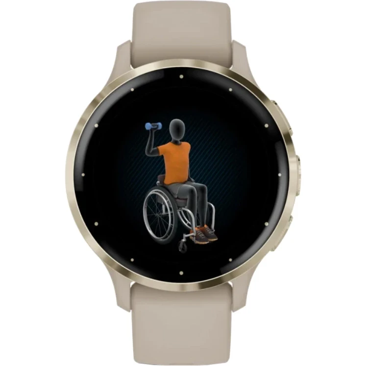 Garmin Venu 3S Soft Gold Stainless Steel Bezel with French Gray Case and Sport Band (010-02785-02/52) - Зображення 5