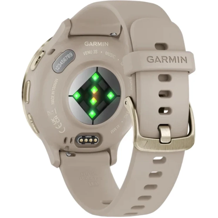 Garmin Venu 3S Soft Gold Stainless Steel Bezel with French Gray Case and Sport Band (010-02785-02/52) - Зображення 6
