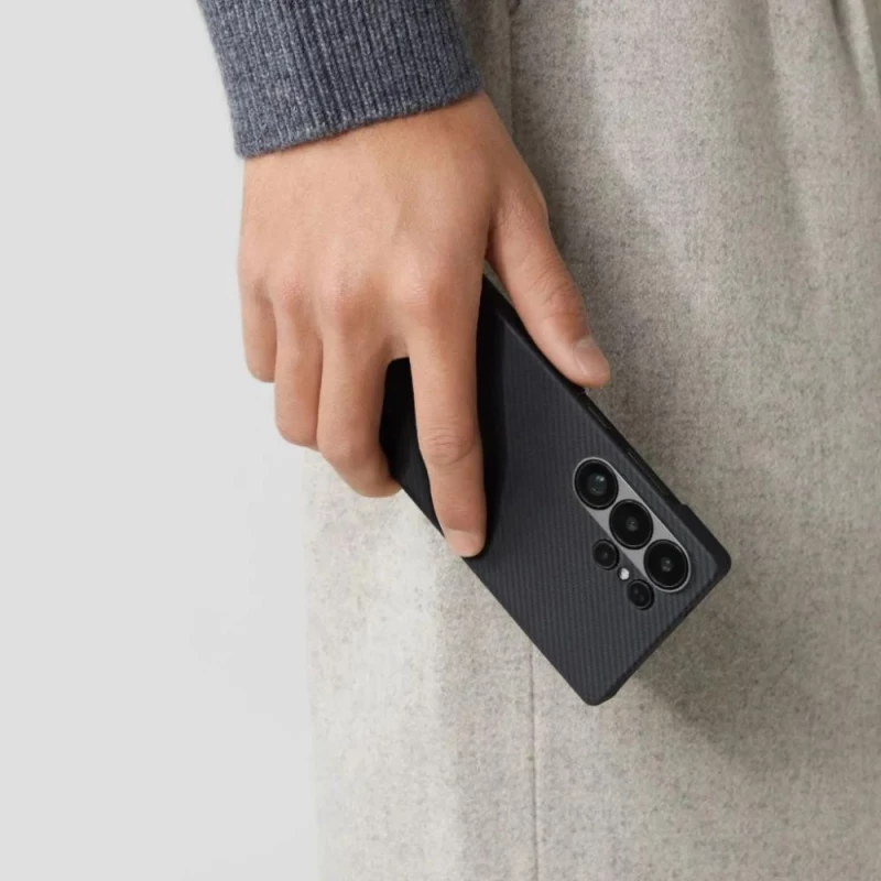Чехол для смартфона Pitaka Ultra-Slim Case Classic Twill 600D Black/Grey for Samsung Galaxy S25 Ultra Black/Grey (KS2501U) - Зображення 5