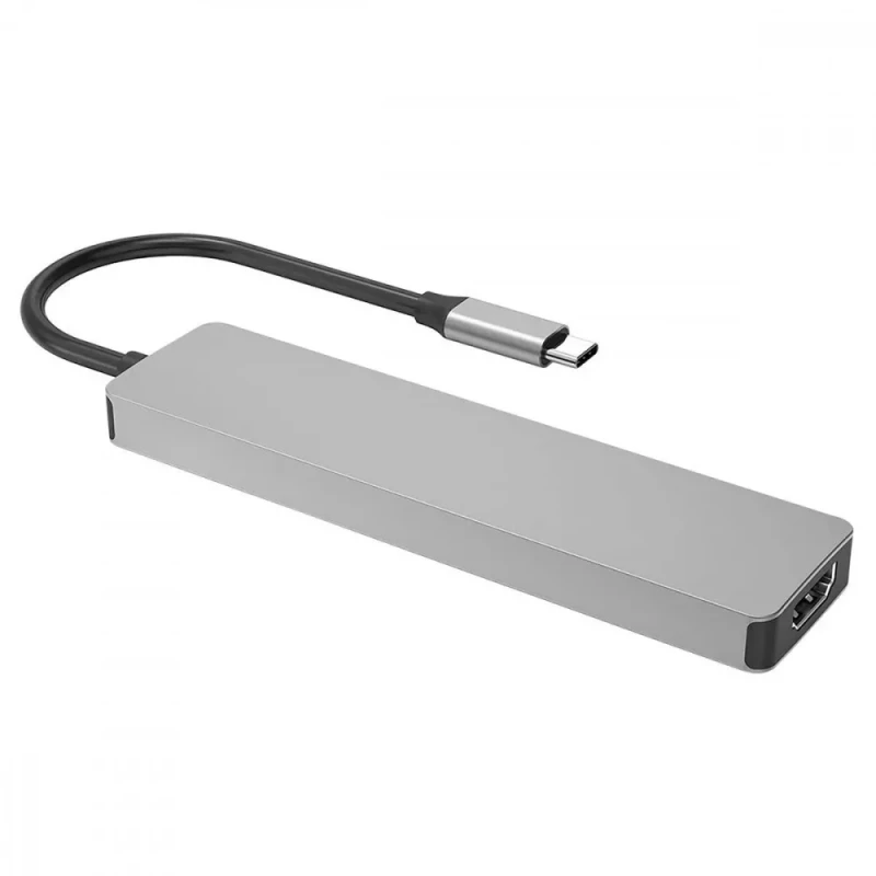Type-C-Хаб Proove Iron Link 7 in 1 (2*Type-C + 2*USB3.0 + HDMI + SD/TF) (silver) (HBIL00222004) - Зображення 2
