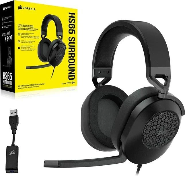Наушники с микрофоном Corsair HS65 Surround Carbon (CA-9011270) - Зображення 4