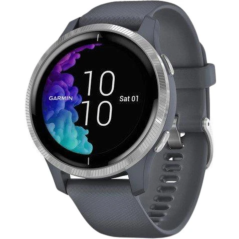 Спортивные часы Garmin Venu Silver Stainless Steel Bezel w. Granite Blue and Silicone B. (010-02173-01/03) 010-02173-03 - Зображення 1