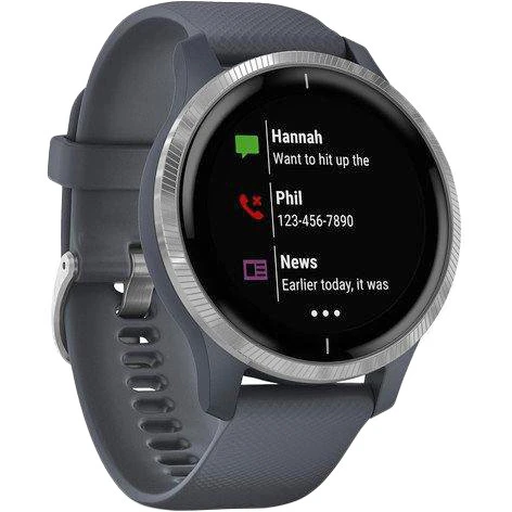 Спортивные часы Garmin Venu Silver Stainless Steel Bezel w. Granite Blue and Silicone B. (010-02173-01/03) 010-02173-03 - Зображення 2