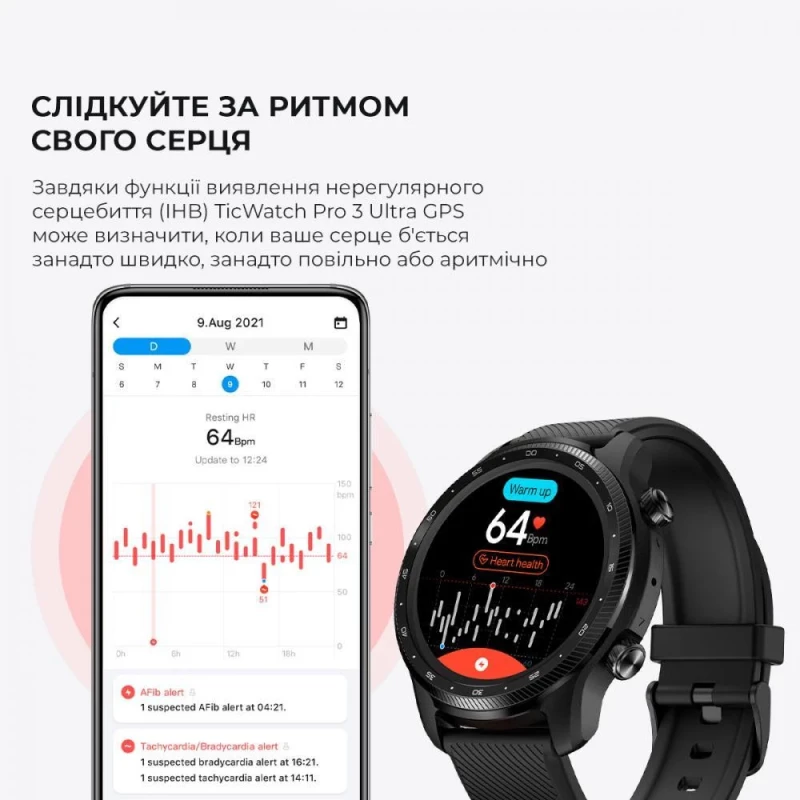 Смарт-часы Mobvoi TicWatch Pro 3 Ultra GPS Shadow Black (191307000906) - Зображення 5