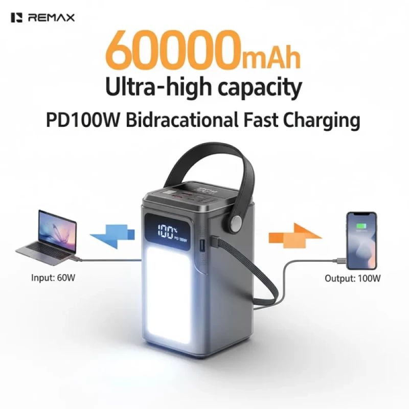 Remax FP-33 60000mAh 100W with LED Gray - Зображення 4
