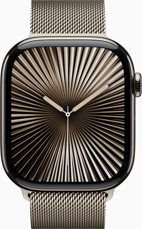 Apple Watch Series 10 GPS + Cellular 46mm Natural Titanium Case w. Natural Milanese Loop - M/L (MWYC3) - Зображення 1