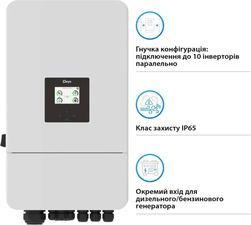 Гибридный солнечный инвертор Deye SUN-12K-SG05LP3-EU-SM2 - Зображення 3