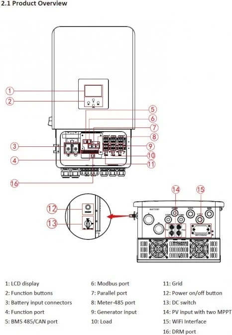 Гибридный солнечный инвертор Deye SUN-12K-SG05LP3-EU-SM2 - Зображення 6