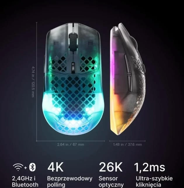 SteelSeries Aerox 3 WL Gen 2 Shadow (62717) - Зображення 3
