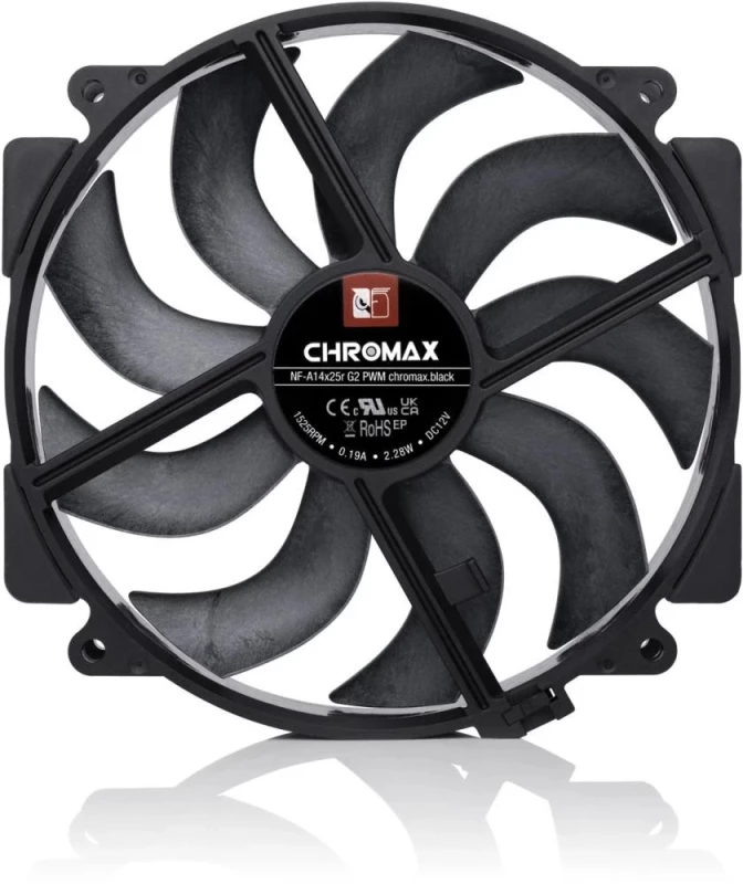 Вентилятор Noctua NOCTUA NF-A14x25r G2 PWM chromax.black (UA) - Зображення 4