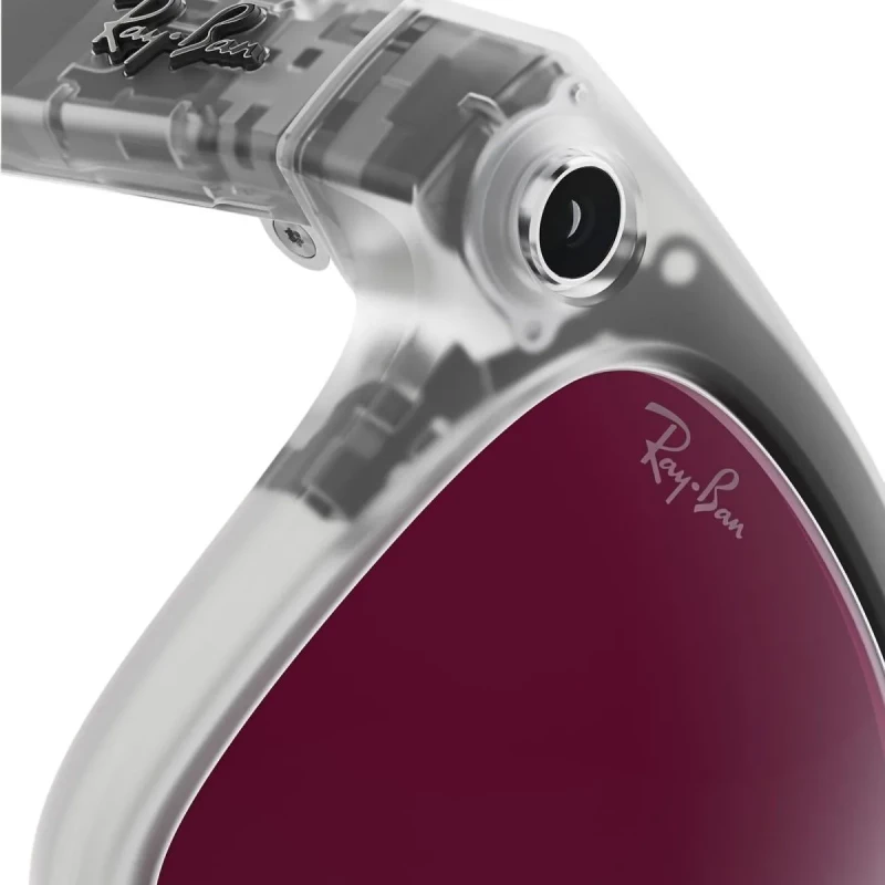 Смарт-очки Ray-Ban Meta Wayfarer Gen 2 Lim.Ed. Stand.Matte Transparent Frame/Clear/Ruby Tr.Lens (RW4012 6770MI 50-22) - Зображення 8