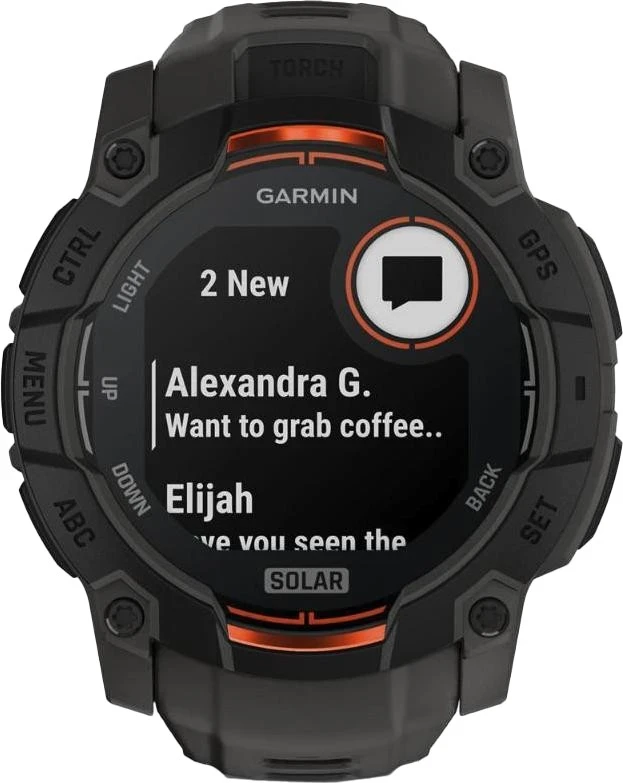 Смарт-часы Garmin Instinct 3 50mm Solar Black with Charcoal Band (010-02935-00) - Зображення 7