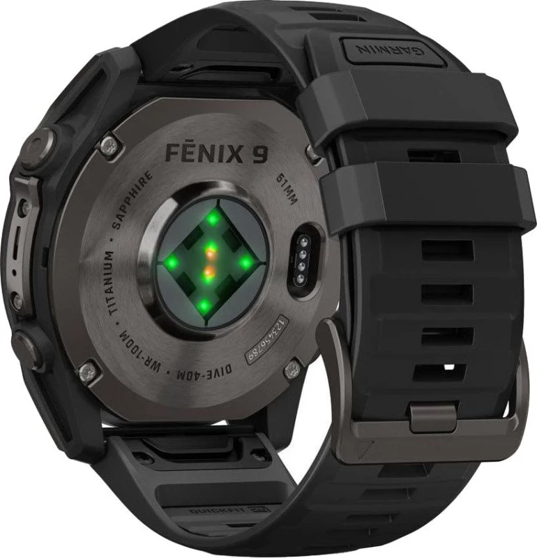 Смарт-часы Garmin Fenix 9 51mm Carbon Gray DLC Titanium with Black Silicone Band (010-04763-10/11) - Зображення 4